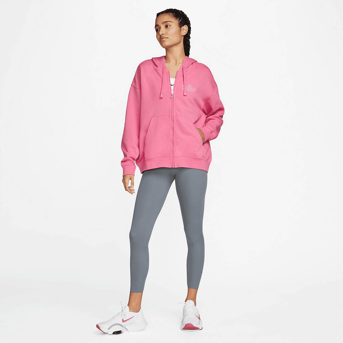 Nike Women's Dri-FIT Get Fit Graphic Full Zip Long Sleeve Hoodie                                                                 - view number 1