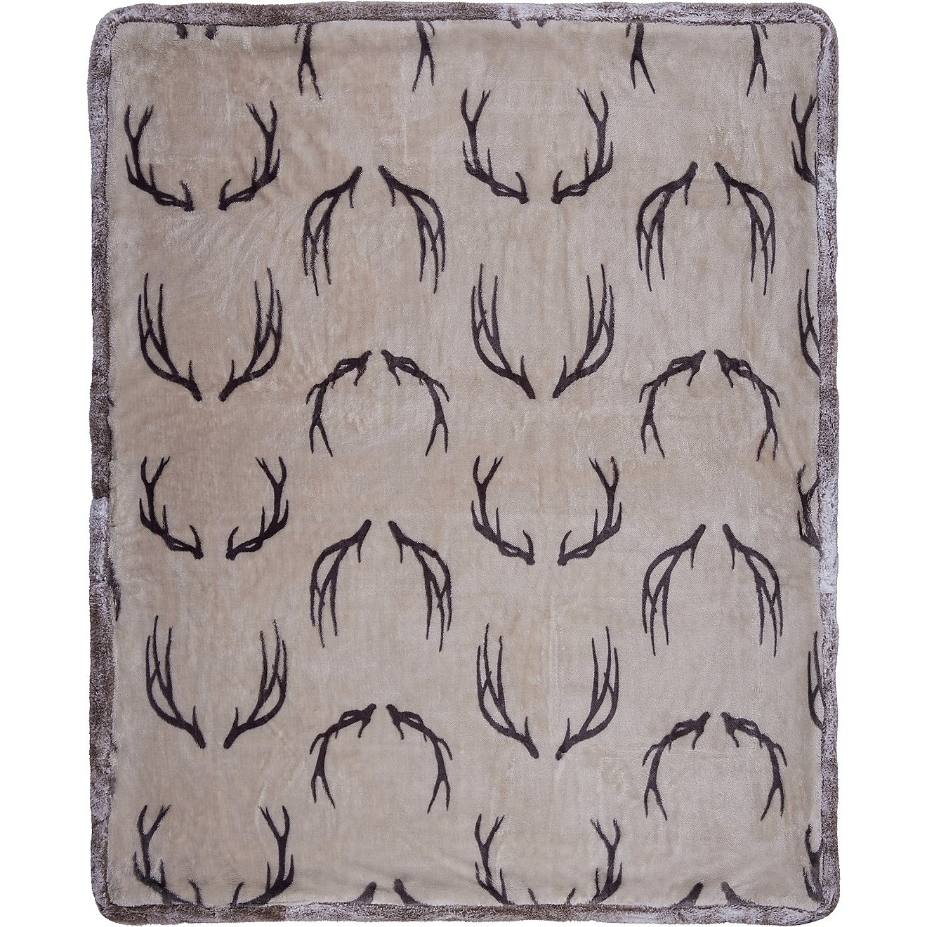 Needle & Pine 50 in x 60 in Grey Printed Sherpa Faux Fur Trim Throw Blanket                                                      - view number 2