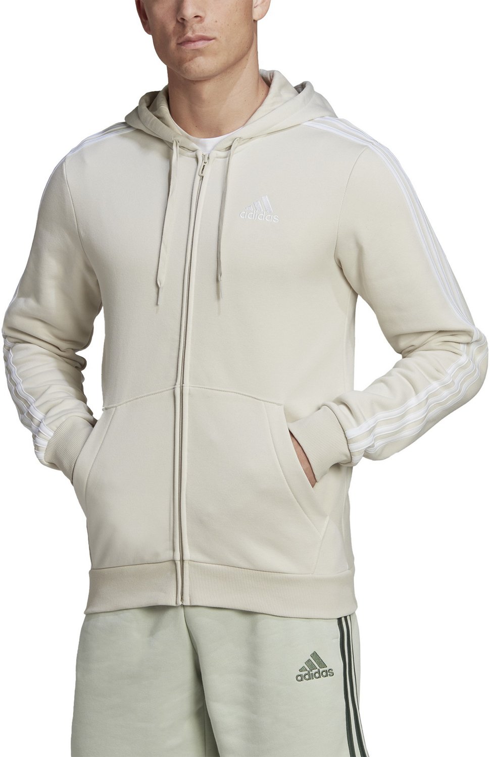 adidas Men's Essentials 3 Stripe Full-Zip Hooded Track Top - view number 2