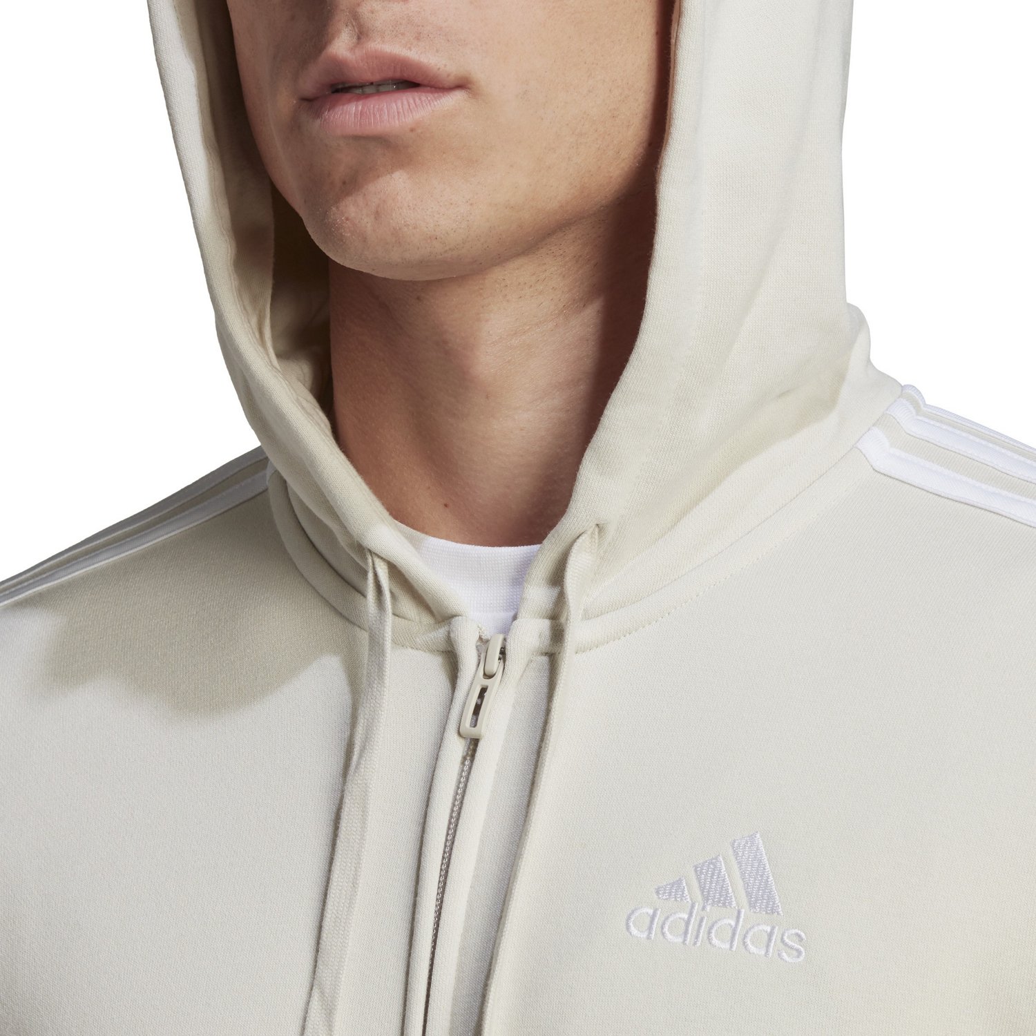 adidas Men's Essentials 3 Stripe Full-Zip Hooded Track Top - view number 4