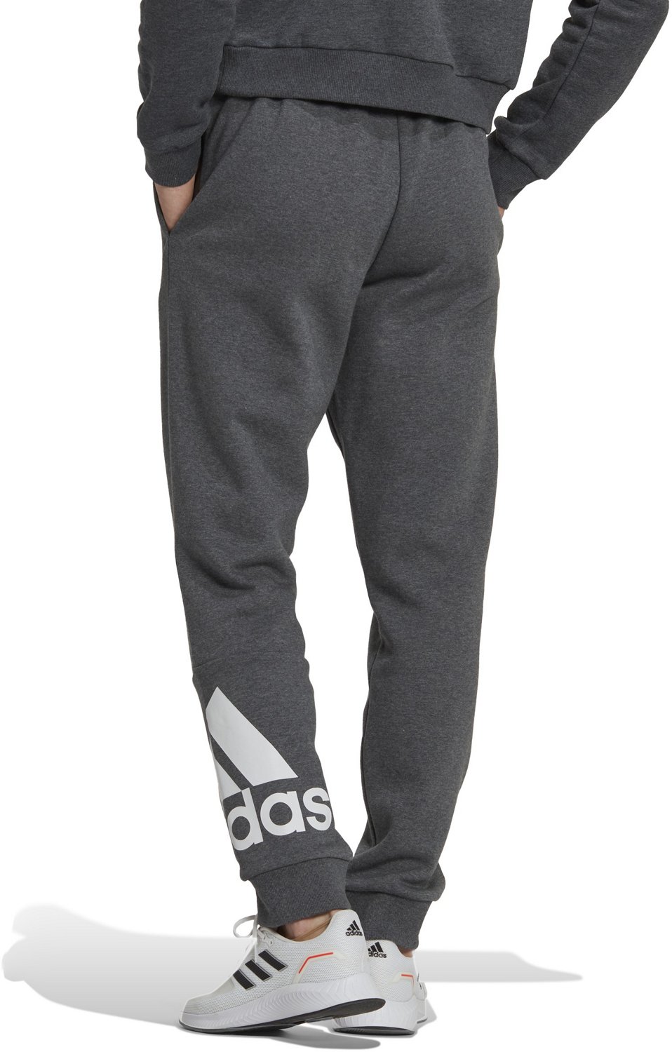 essentials fleece tapered cuff logo pants