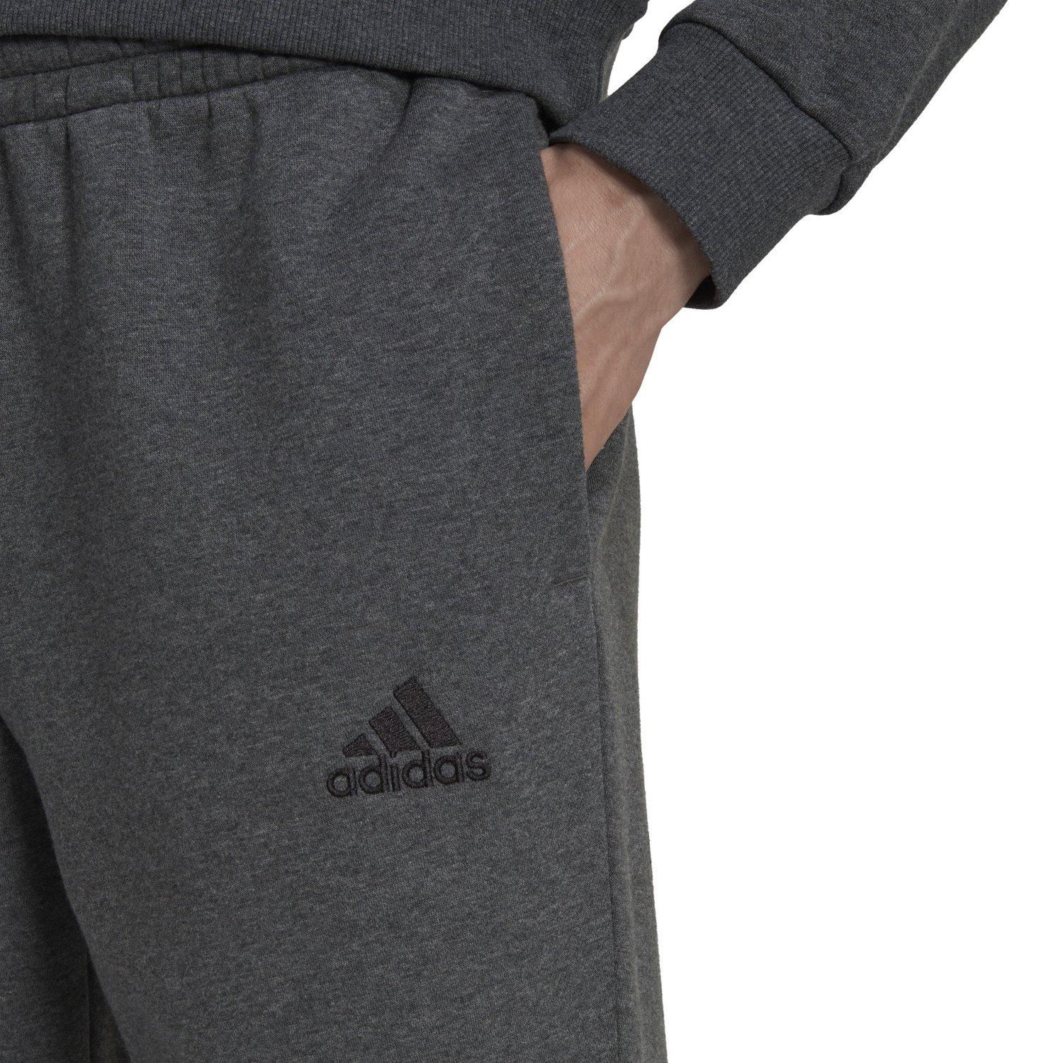 essentials fleece tapered cuff logo pants