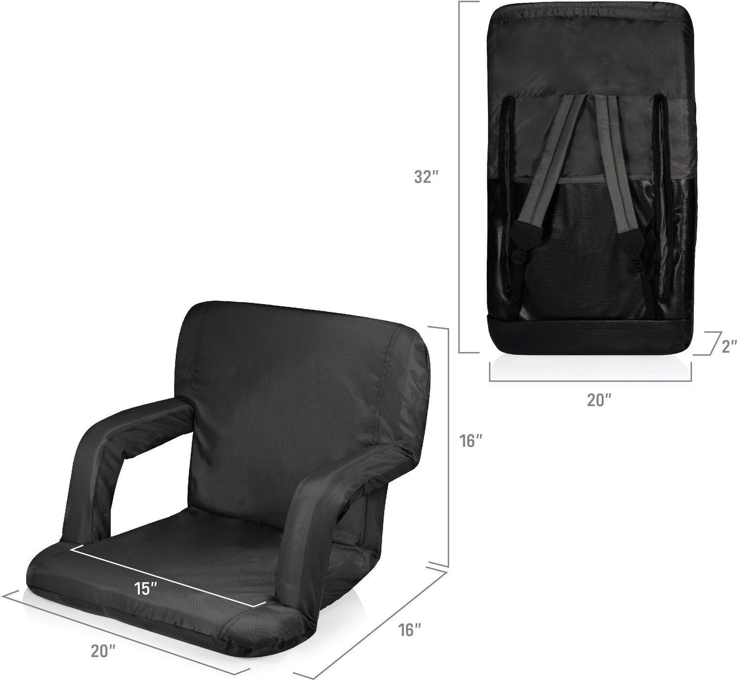 Picnic Time Ventura Portable Reclining Stadium Seat Academy