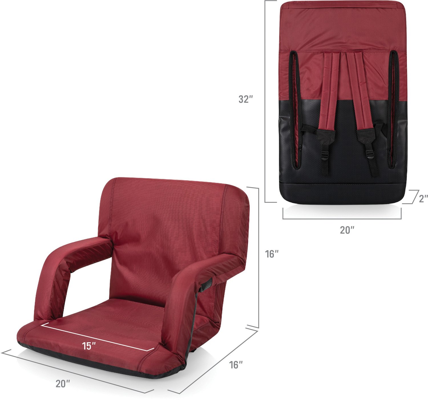 Picnic Time Ventura Portable Reclining Stadium Seat                                                                              - view number 7