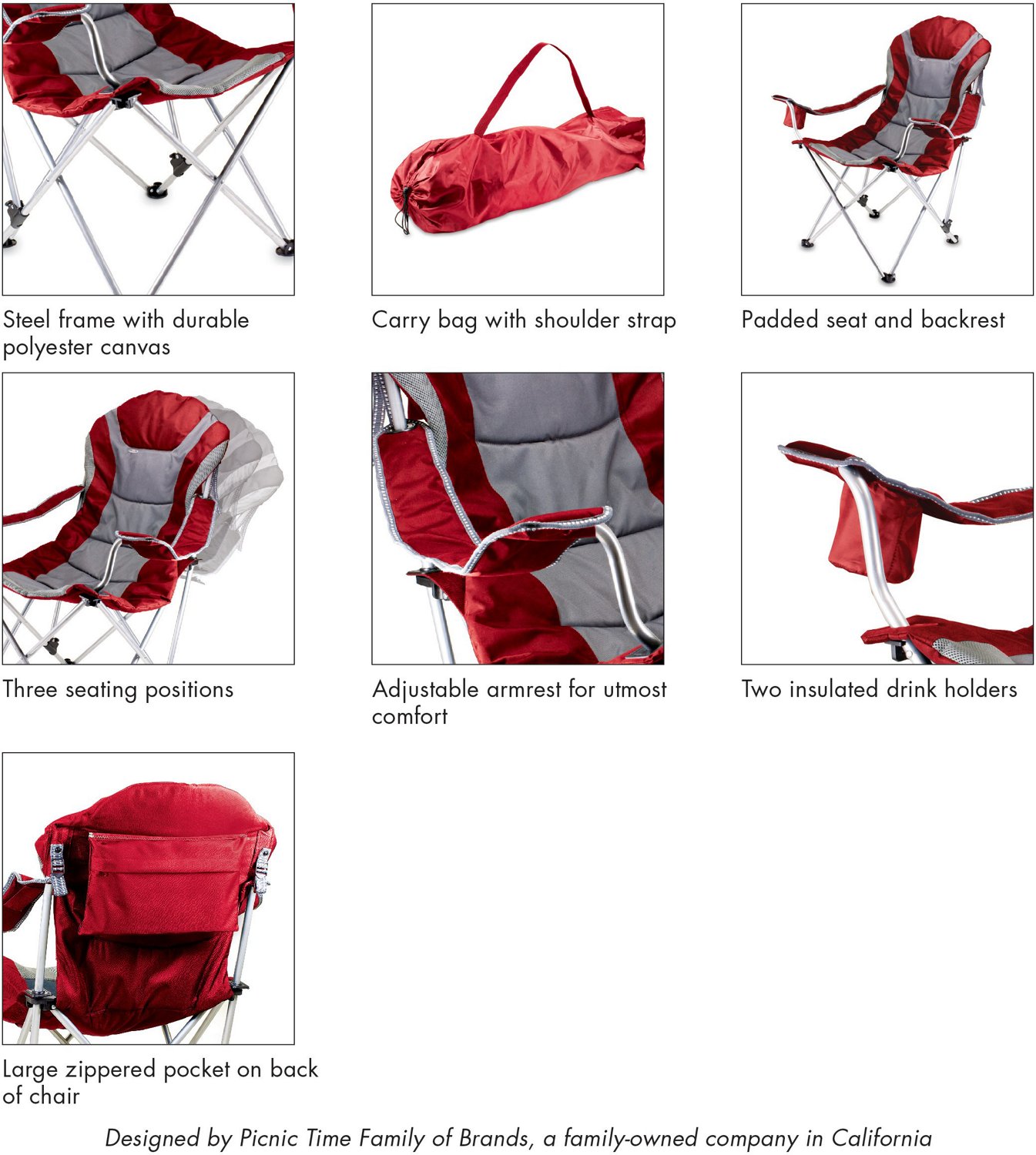 Picnic Time Reclining Camp Chair - view number 5