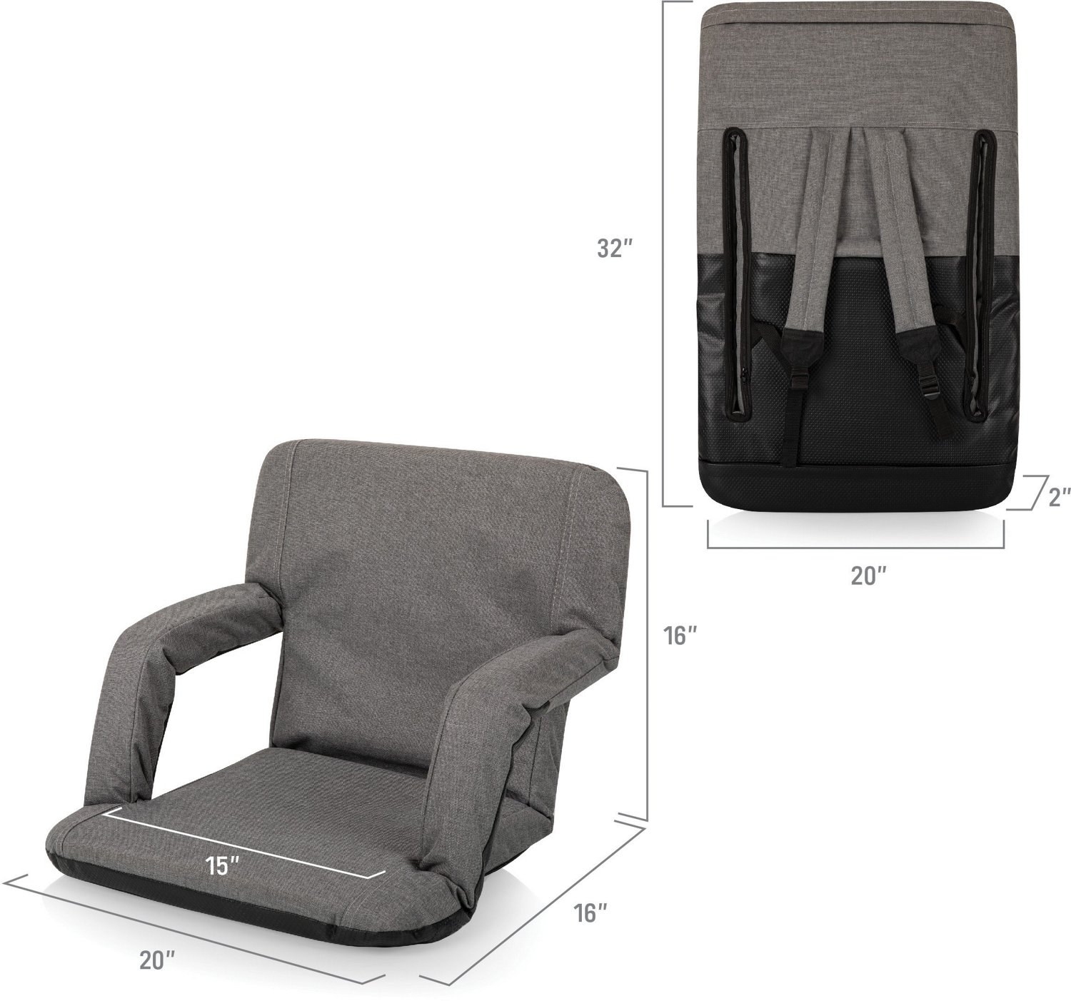 Picnic Time Ventura Portable Reclining Stadium Seat                                                                              - view number 8