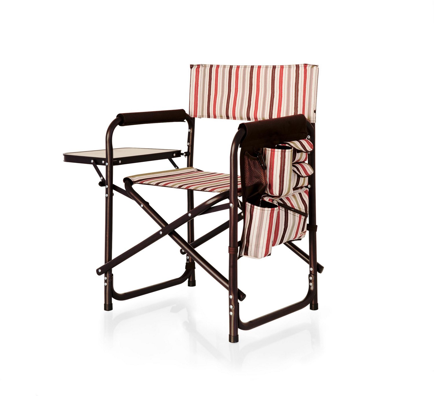 Picnic Time Stripe Collection Sports Chair Color brown-red Sansujyuku sansujyuku.com