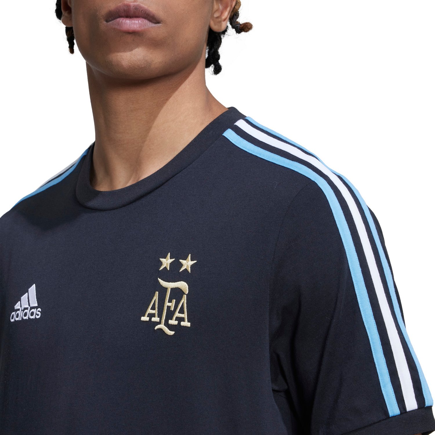 adidas Men's Argentina DNA 3Stripe Tshirt Academy
