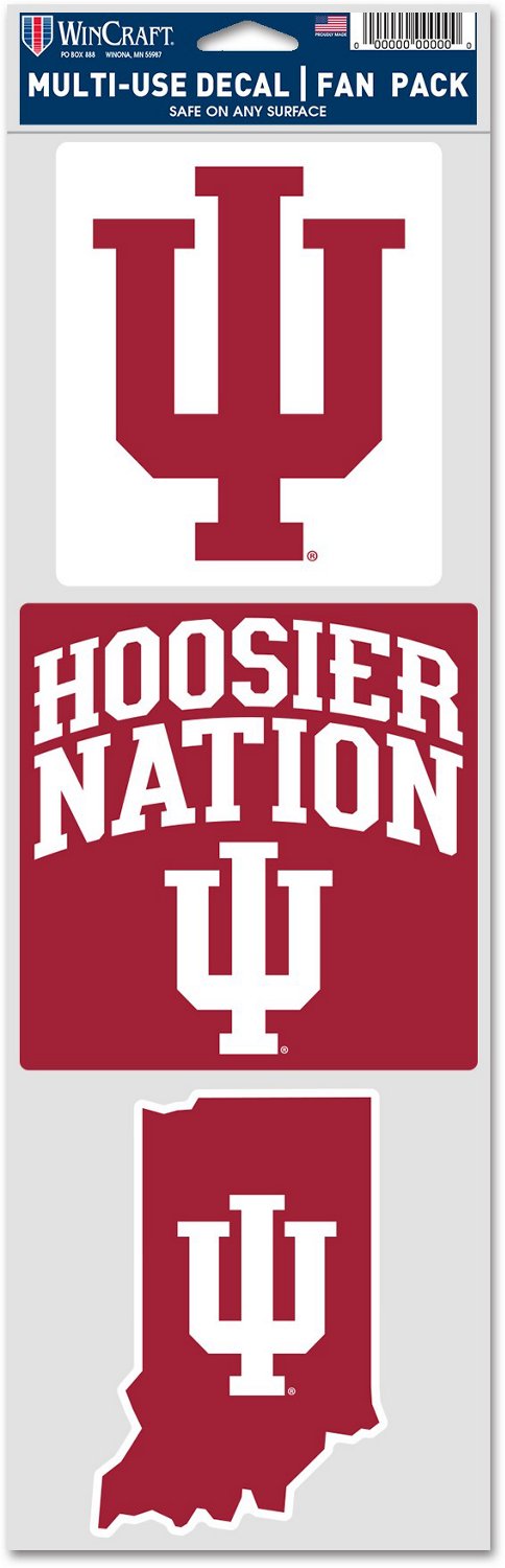 WinCraft Indiana University Helmet Fan Multi Use 3.75 x 12 Decals 3-Pack                                                         - view number 1