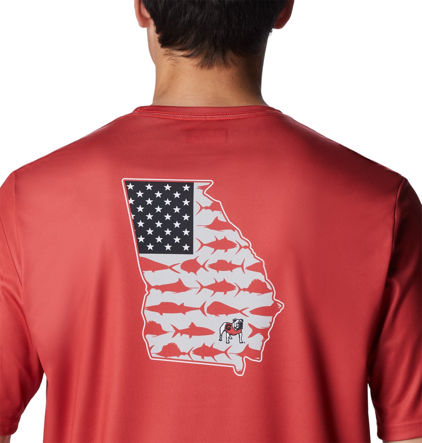 Columbia Sportswear Men's University of Georgia Terminal Tackle Flag Graphic Short Sleeve T-shirt                                - view number 3