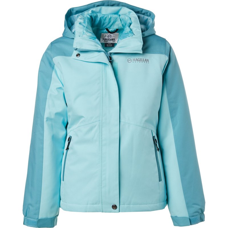 Magellan Outdoors Girls' Chimney Rock 3in1 Systems Jacket Aqua/Turquoise Bright, Small - Girl's Ski Outerwear And Fleece at Academy Sports product image