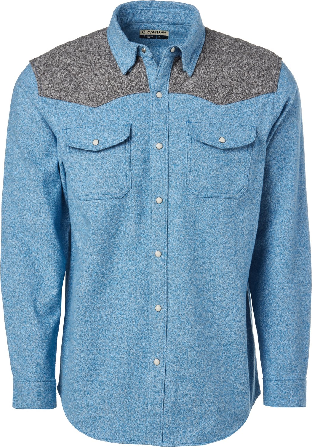 Magellan Outdoors Men's Pecos Ridge Quilted Yoke Flannel Shirt Jacket