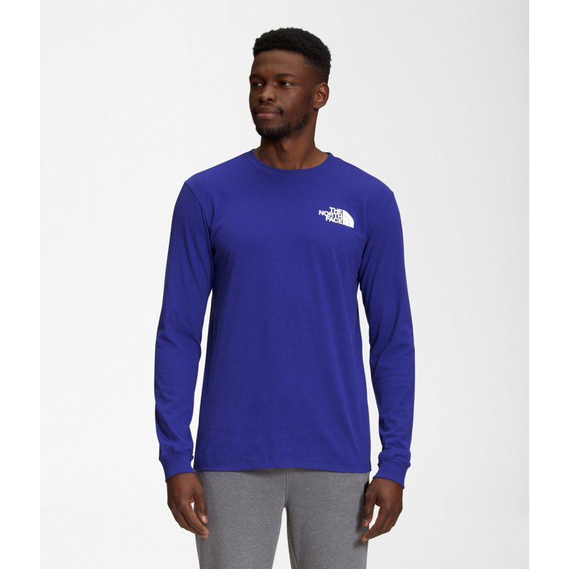The North Face Men's Box NSE Long Sleeve T-Shirt Blue/Black, X-Large - Branded Graphic T's at Academy Sports product image