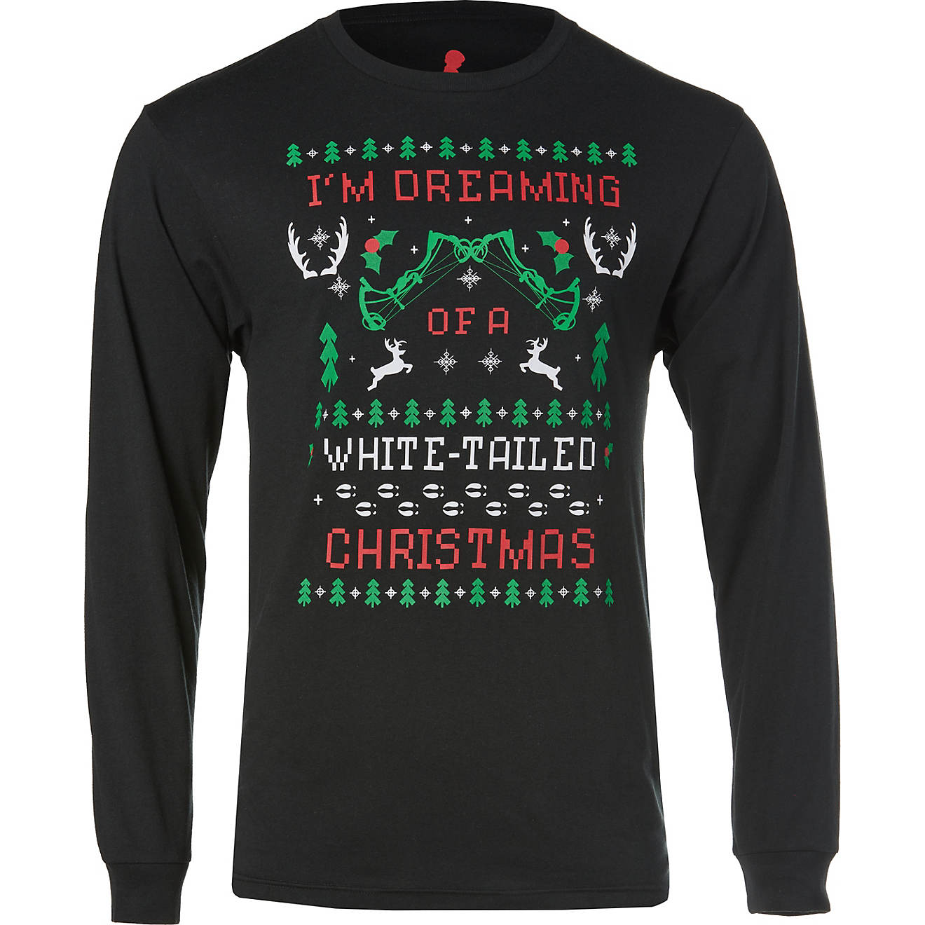 St. Jude's Children's Research Hospital Men's White Tail Christmas Long Sleeve T-shirt                                           - view number 1