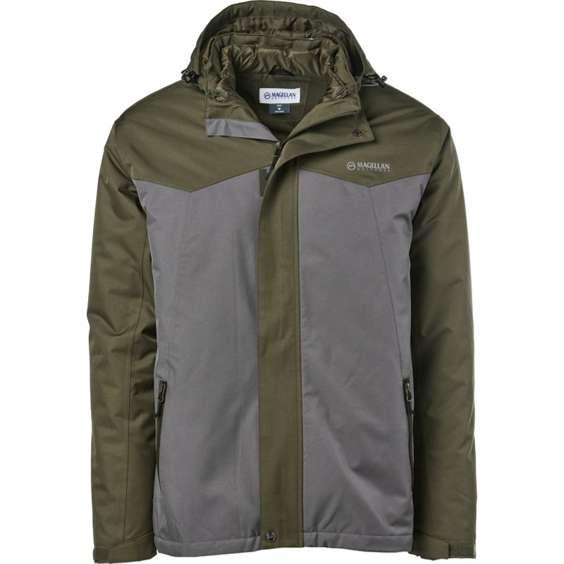 Magellan Outdoors Men's Chimney Rock 3in1 Systems Jacket Green Dark, Large - Men's Ski Outerwear at Academy Sports product image