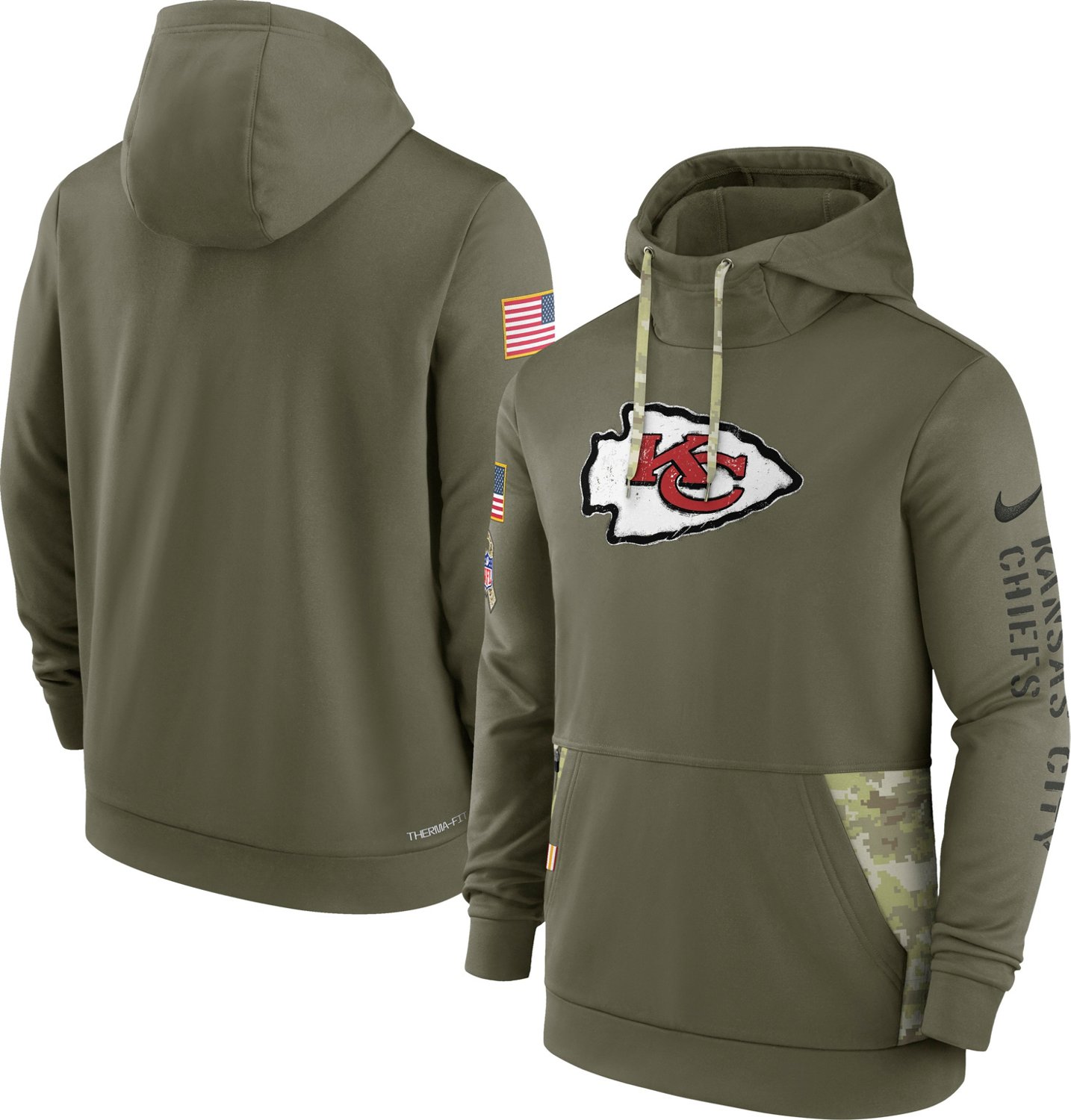 Nike Men's Kansas City Chiefs Salute To Service Logo Pullover Hoodie ...