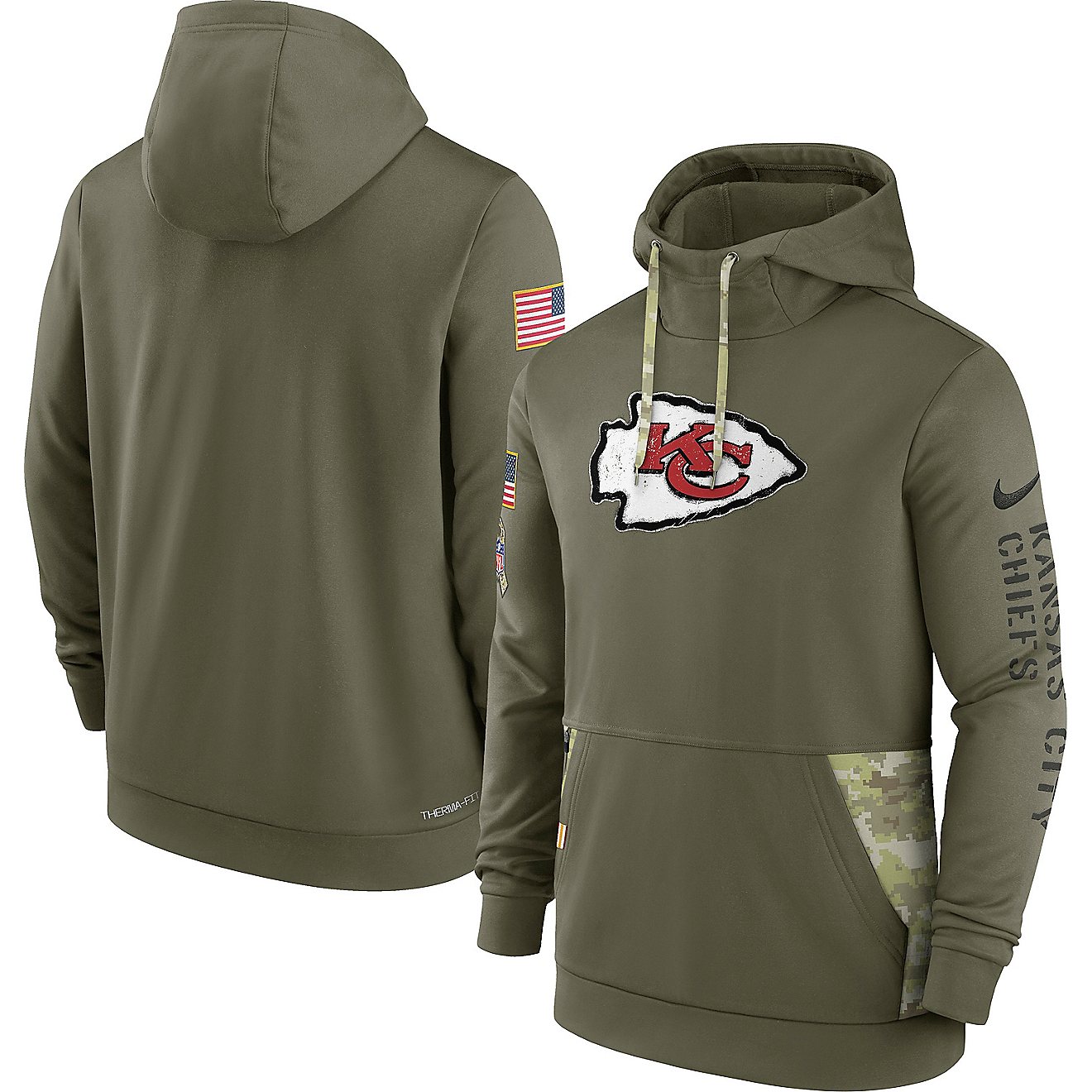 Nike Men's Kansas City Chiefs Salute To Service Logo Pullover Hoodie                                                             - view number 1
