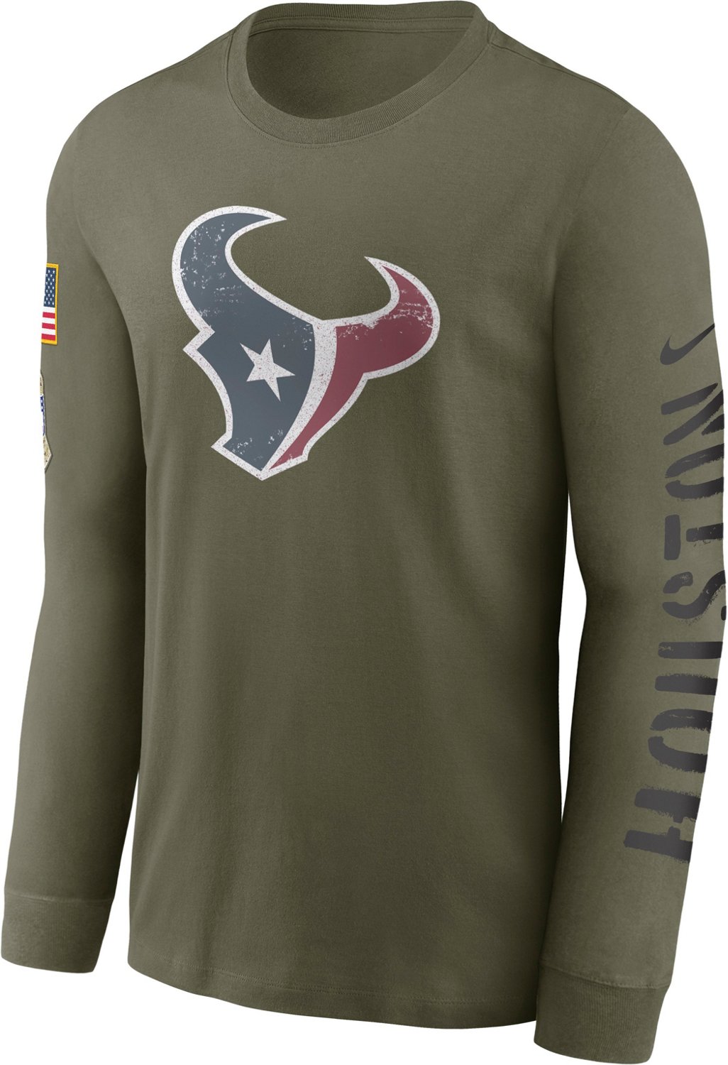 Nike Men's Houston Texans Salute To Service Team Logo Long Sleeve T-shirt - view number 2
