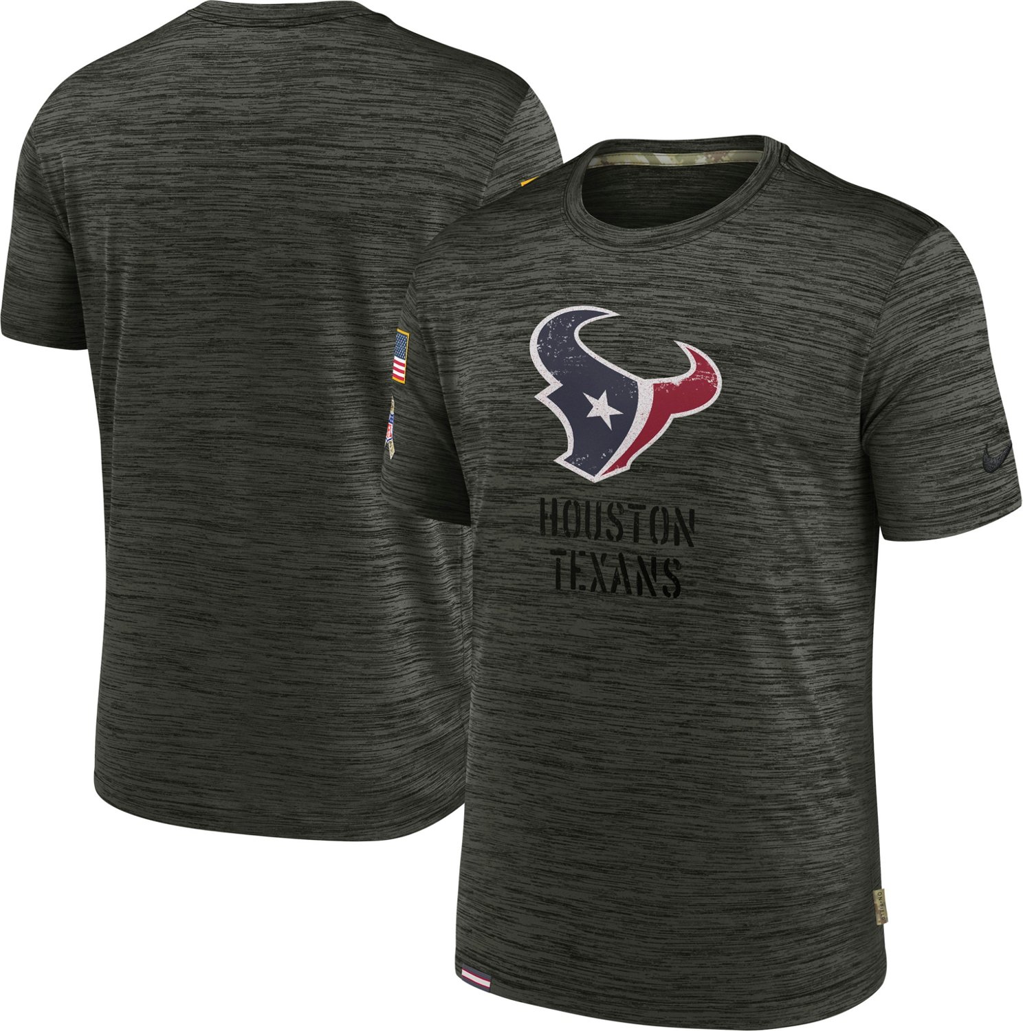 Nike Men's Houston Texans Salute To Service Velocity Short Sleeve T