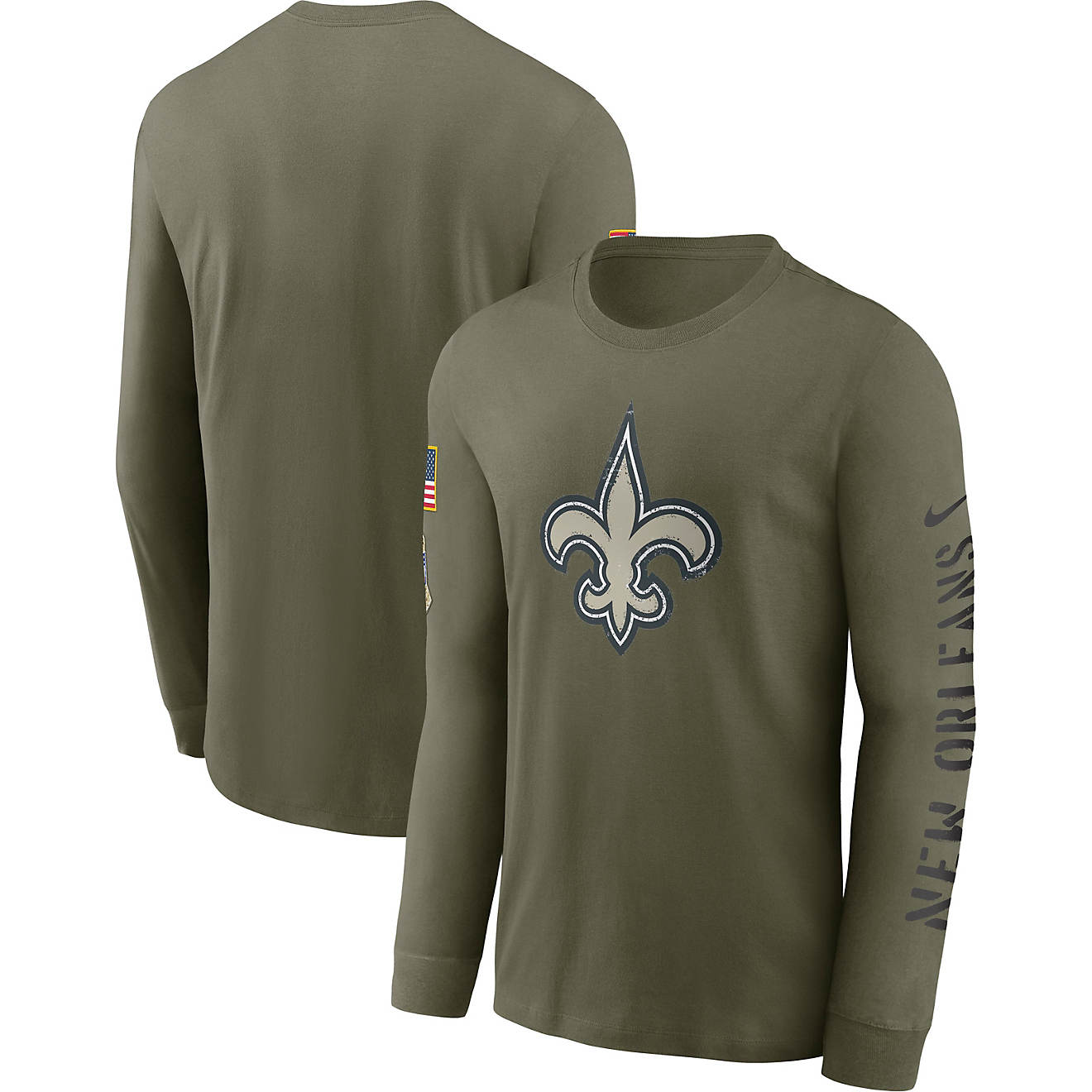 Nike Men's New Orleans Saints Salute To Service Team Logo Long Sleeve T-shirt                                                    - view number 1