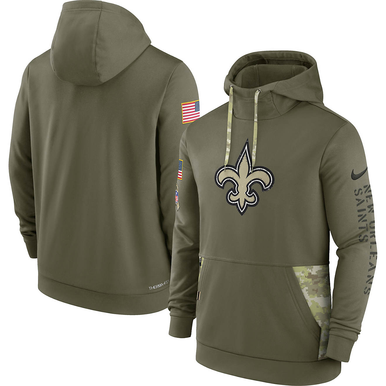 Nike Men's New Orleans Saints Salute to Service Logo Pullover Hoodie                                                             - view number 1