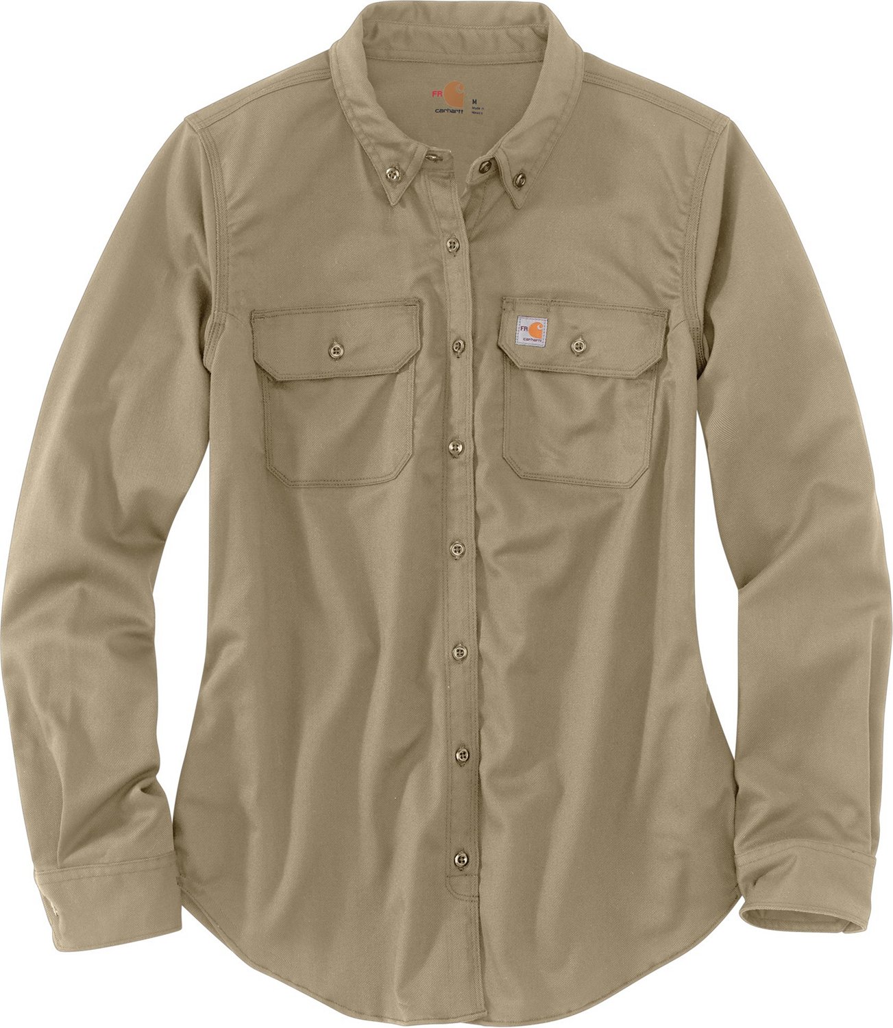 (取寄) カーハート レディース フレームレジスタント ラギッド フレックス ツイル シャツ Carhartt women Flame-Resistant Rugged Flex Twill Shirt Khaki Carhartt Women's FR Rugged Flex Twill Work Shirt | Academy