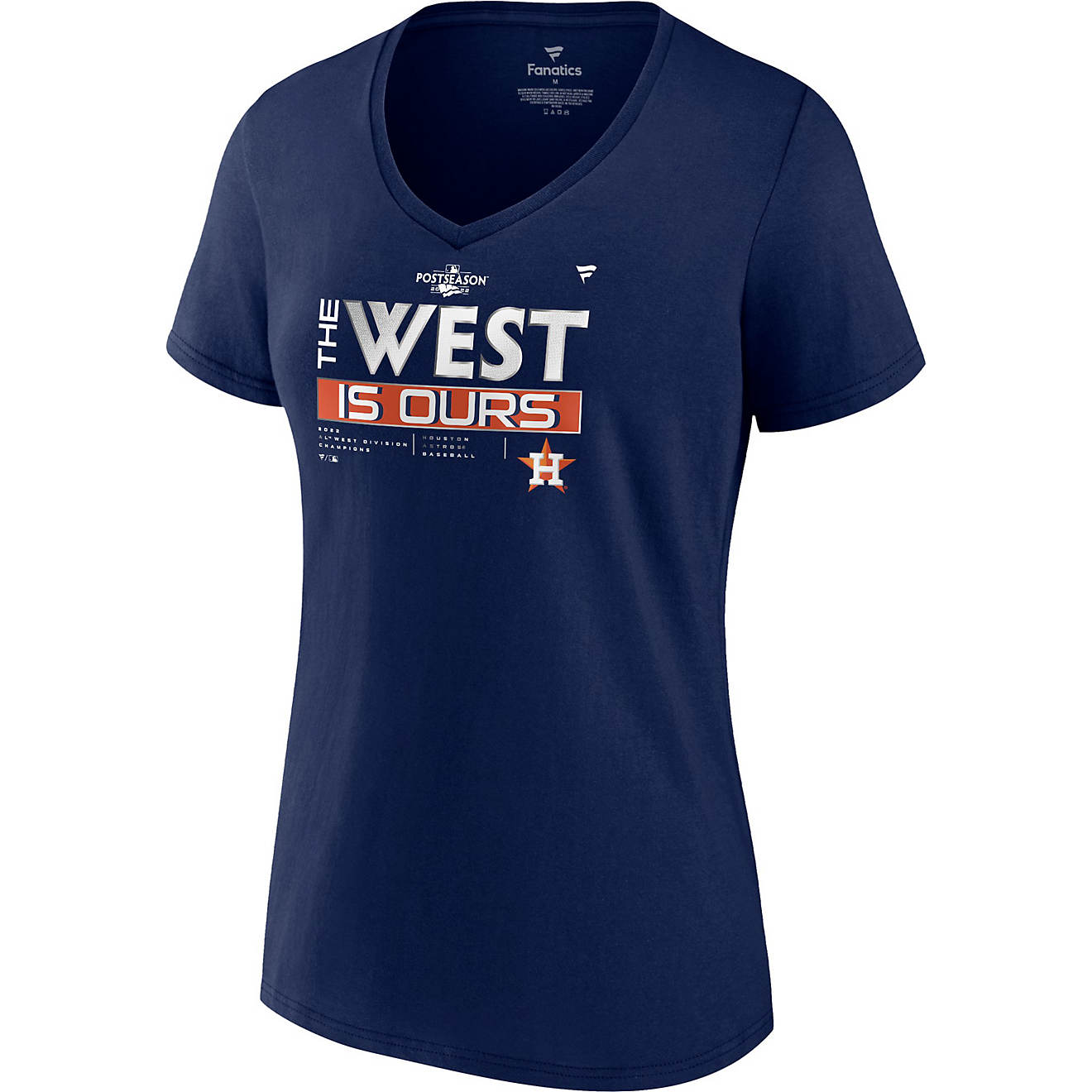 Fanatics Women's Houston Astros 2022 AL West Division Champs Locker Room Short Sleeve T-shirt                                    - view number 1