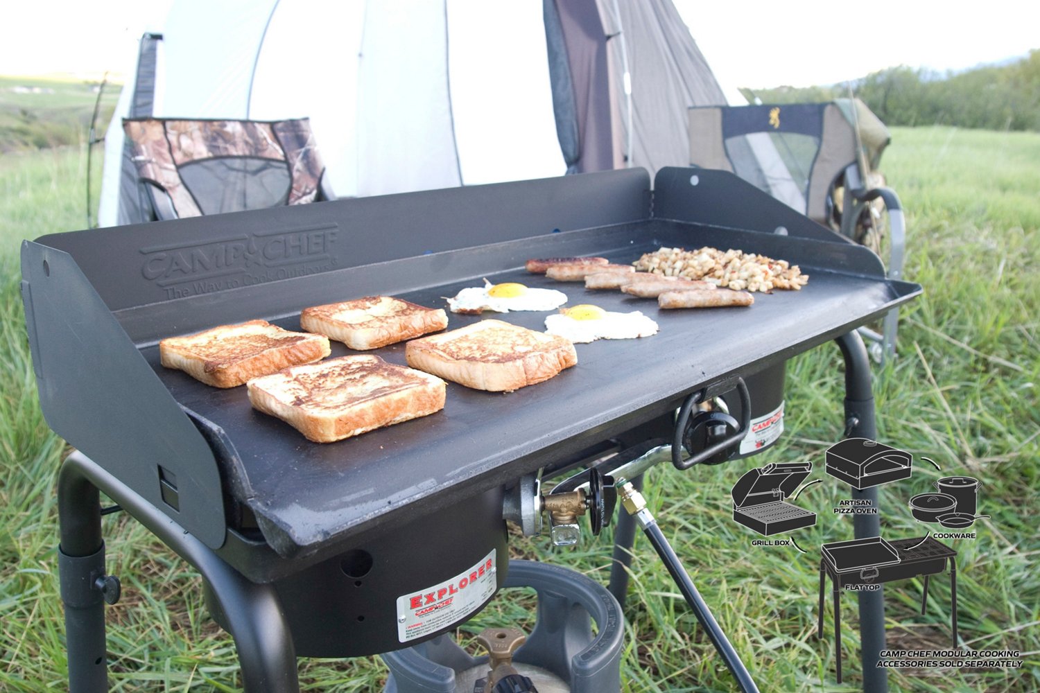 Camp Chef Professional Flat Top 14 in x 32 in Double Burner Griddle Academy