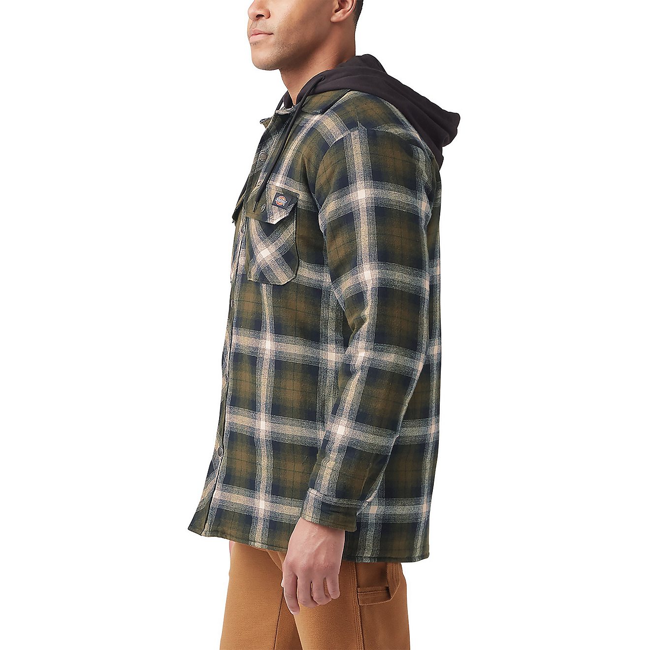 Dickies Men’s Hydroshield Fleece Hooded Flannel Shirt Jacket                                                                   - view number 2