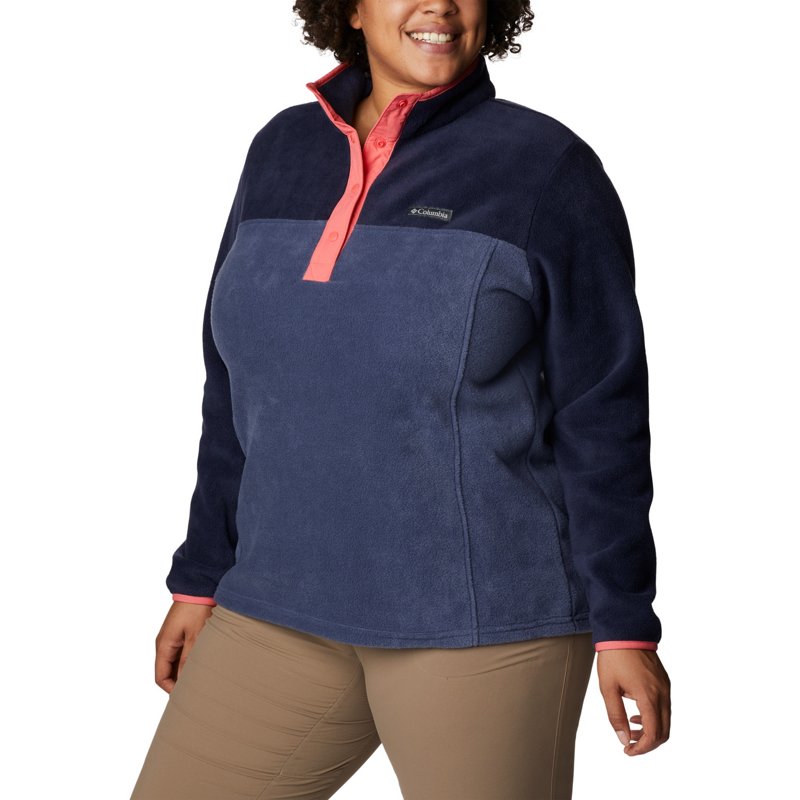 Columbia Sportswear Women's Benton Springs 1/2 Snap Plus Size Pullover Navy Blue, 3X - Women's Outdoor Long-Sleeve Tops at Academy Sports product image
