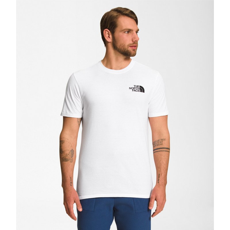 The North Face Men's Printed Box NSE Short Sleeve T-Shirt White/Gold, Medium - Men's Outdoor Graphic Tees at Academy Sports product image