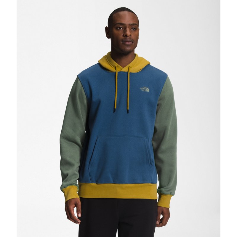 The North Face Men's Color Block Pullover Hoodie Blue/Green, Medium - Men's Longsleeve Outdoor Tops at Academy Sports product image