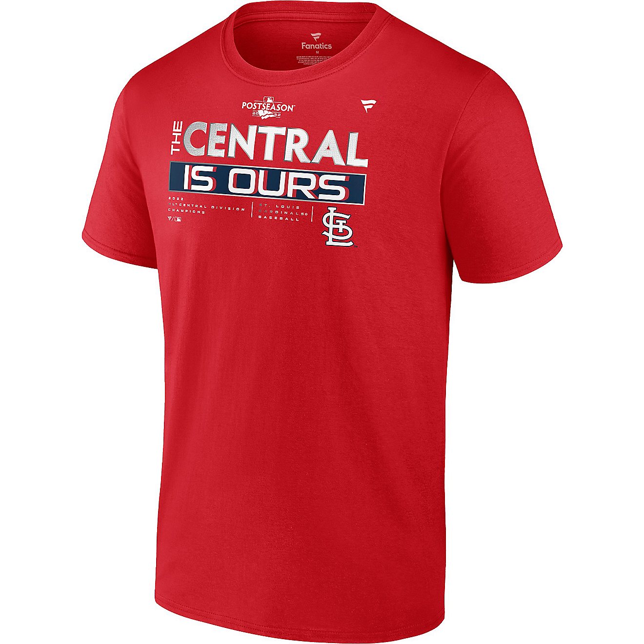 Fanatics Men's St. Louis Cardinals 2022 NL Central Division Champs Locker Room Short Sleeve T-shirt                              - view number 1