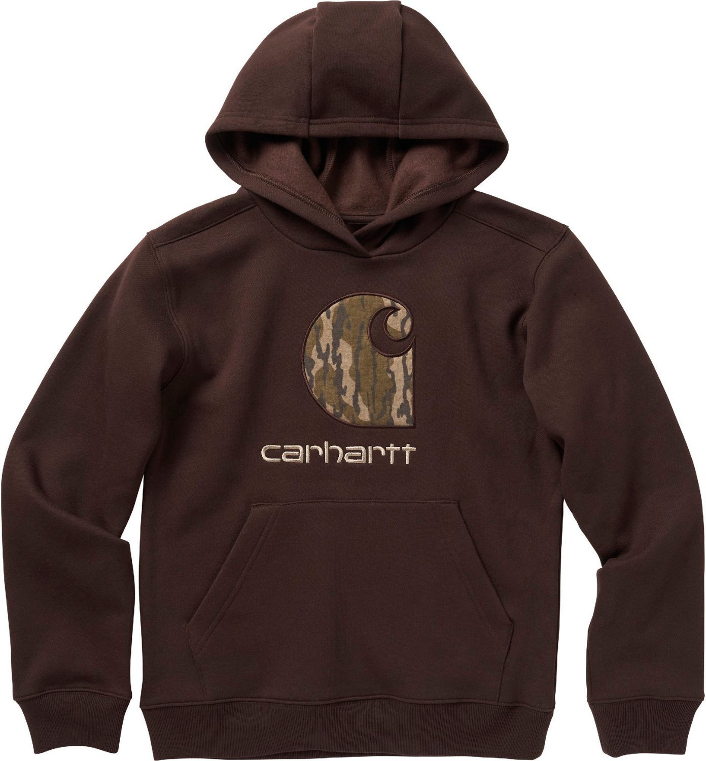 Carhartt Boys' Logo Camo Pullover Hoodie Academy