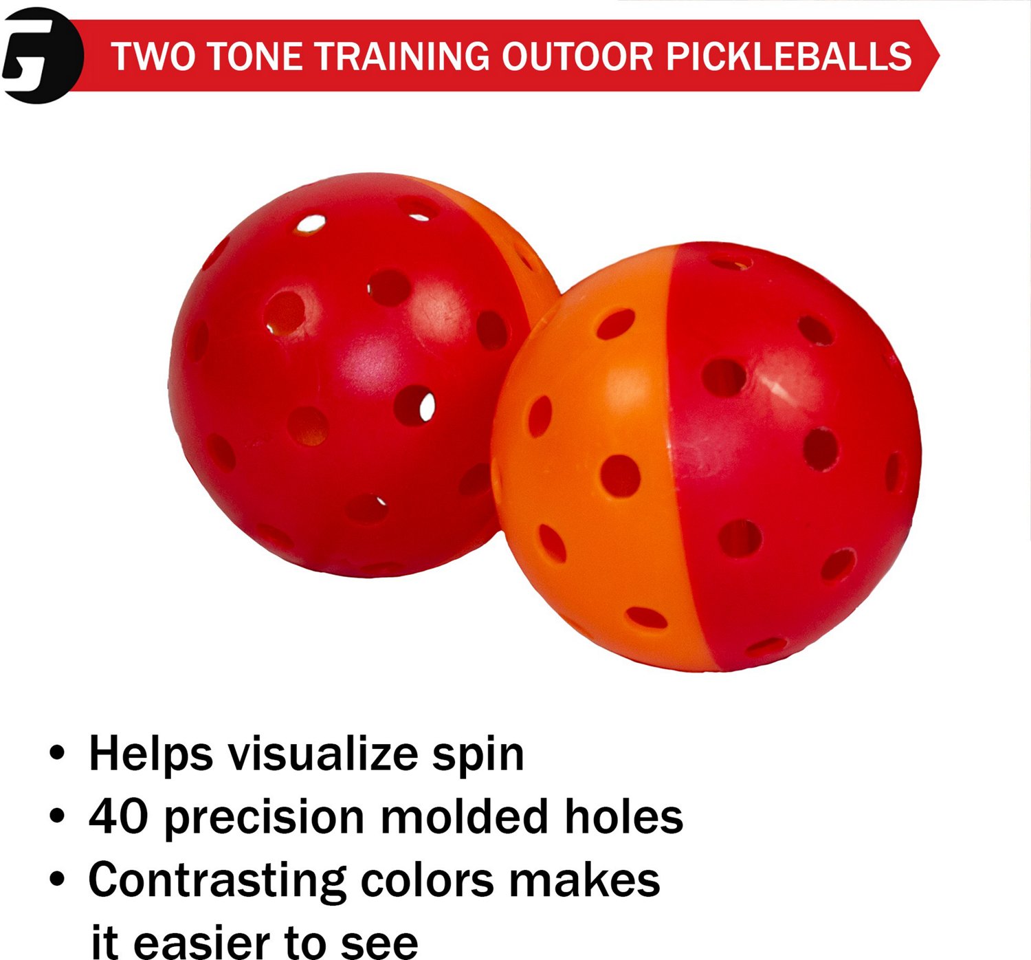 Gamma Outdoor 2-Tone Pickleballs 6-Pack                                                                                          - view number 4
