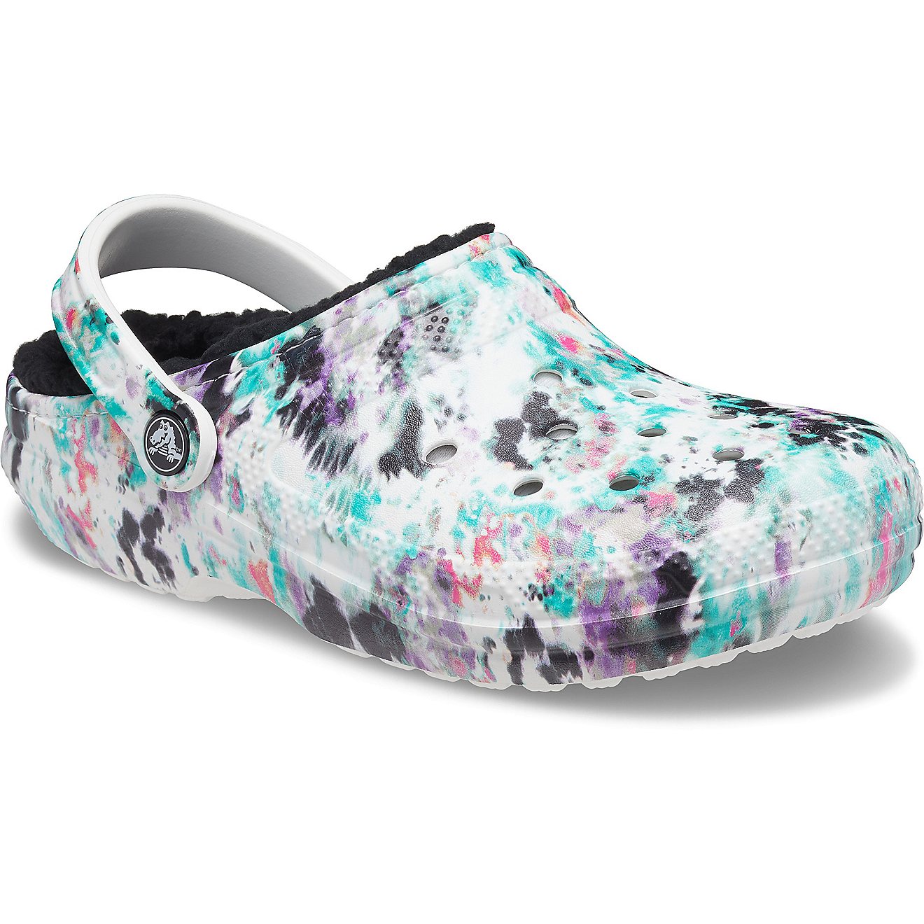Crocs Adult Classic Fuzz Lined Tie Dye Clogs                                                                                     - view number 3