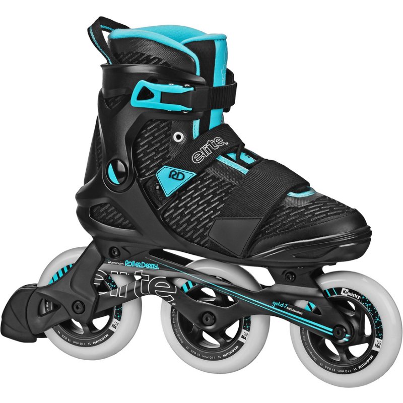 Photos - Roller Skates Roller Derby Adults' Elite Delta 110 Inline Skates Black/Blue, 9 - Mens Sk 