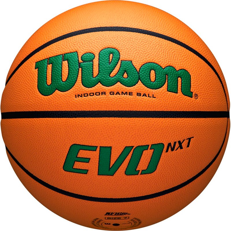 Wilson NCAA Evo NXT Official Game Basketball Orange/Green, 28.5" - Basketball Accessories at Academy Sports