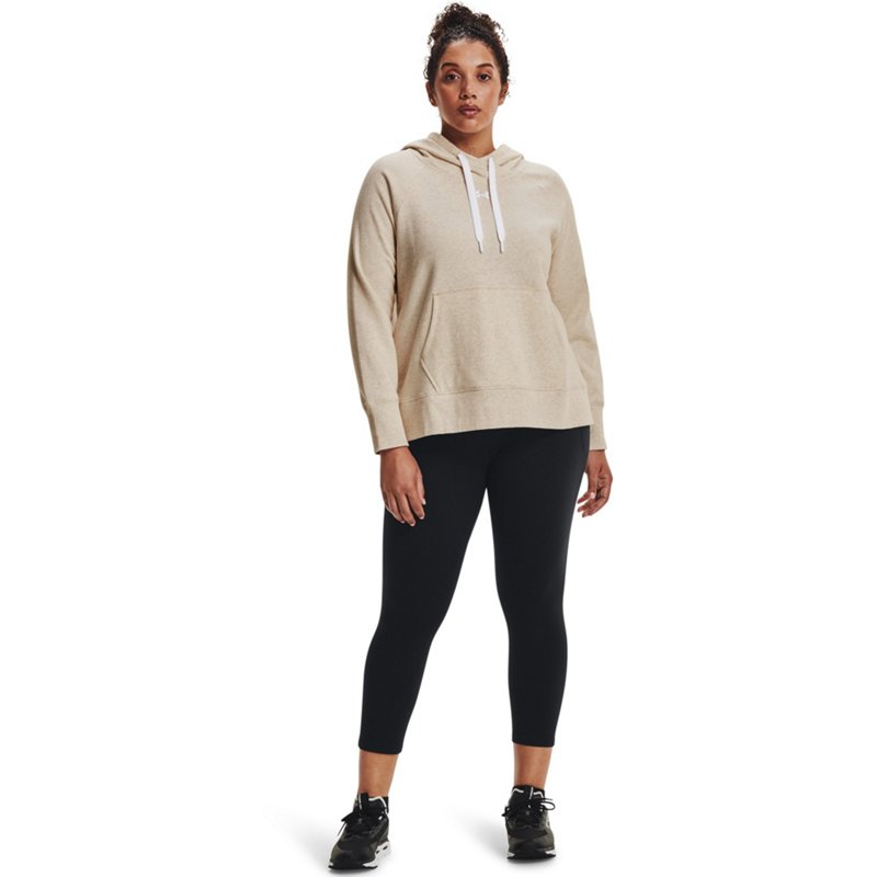 Under Armour Women's Rival Fleece HB Hoodie Beige Light, 2X - Women's Athletic Performance Tops at Academy Sports product image