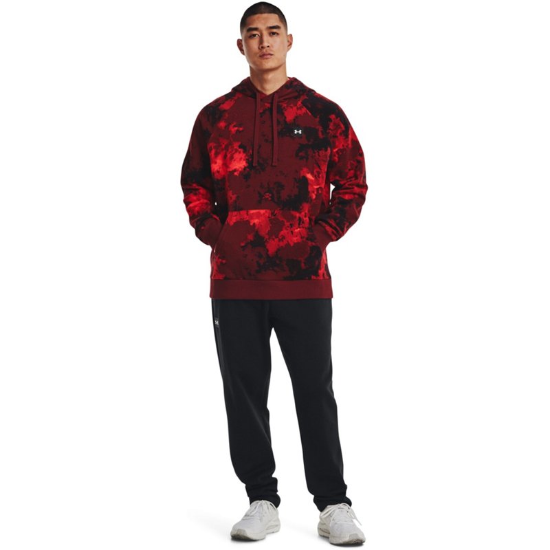 Under Armour Men's Rival Tie Dye Fleece Hoodie Red, Large - Men's Athletic Fleece at Academy Sports product image