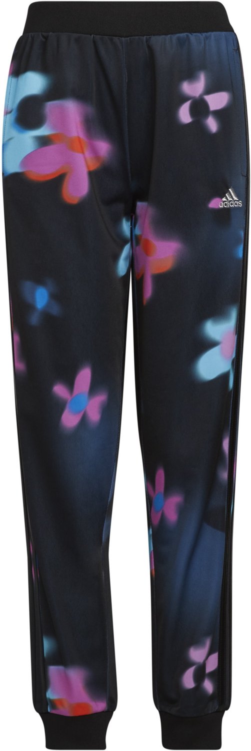 adidas Girls’ Allover Print 3Stripes Tricot Jogger Pants Academy