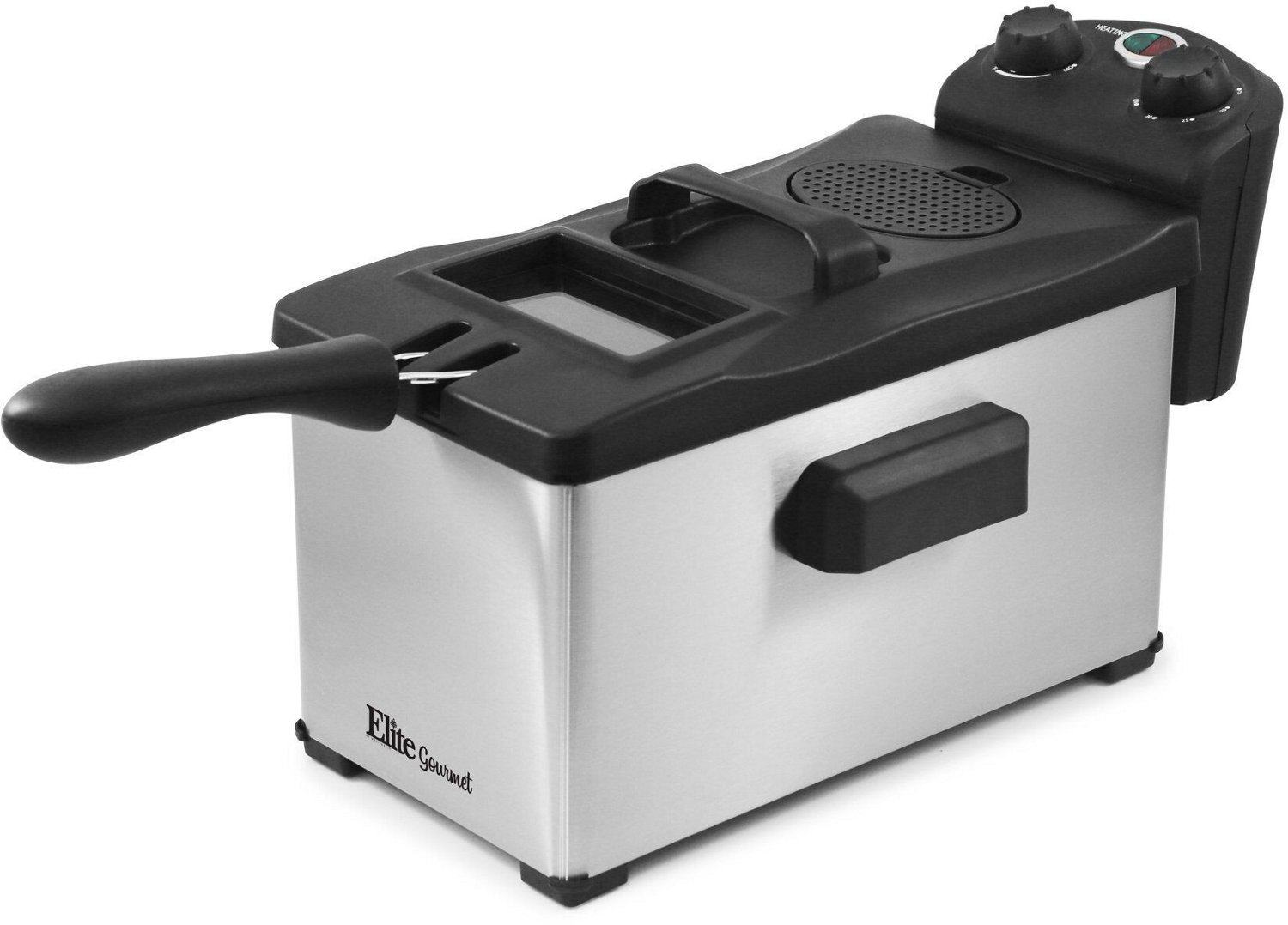 Elite Gourmet 3.5 qt Electric Immersion Deep Fryer with Lid