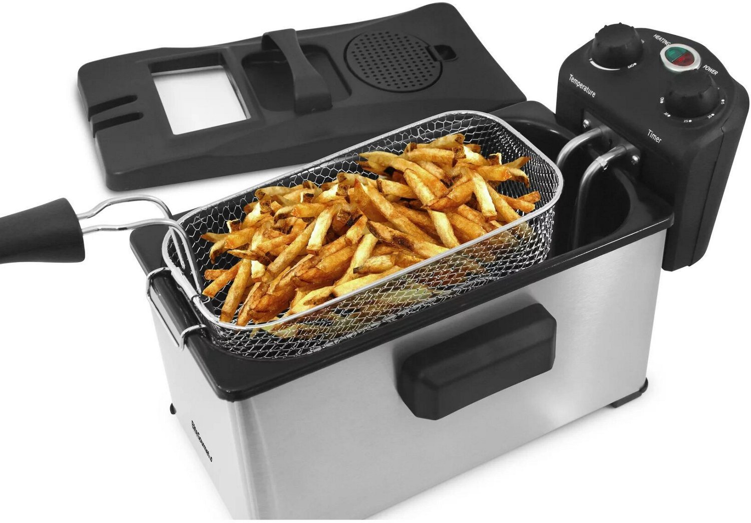 Elite Gourmet 3.5 qt Electric Immersion Deep Fryer with Lid