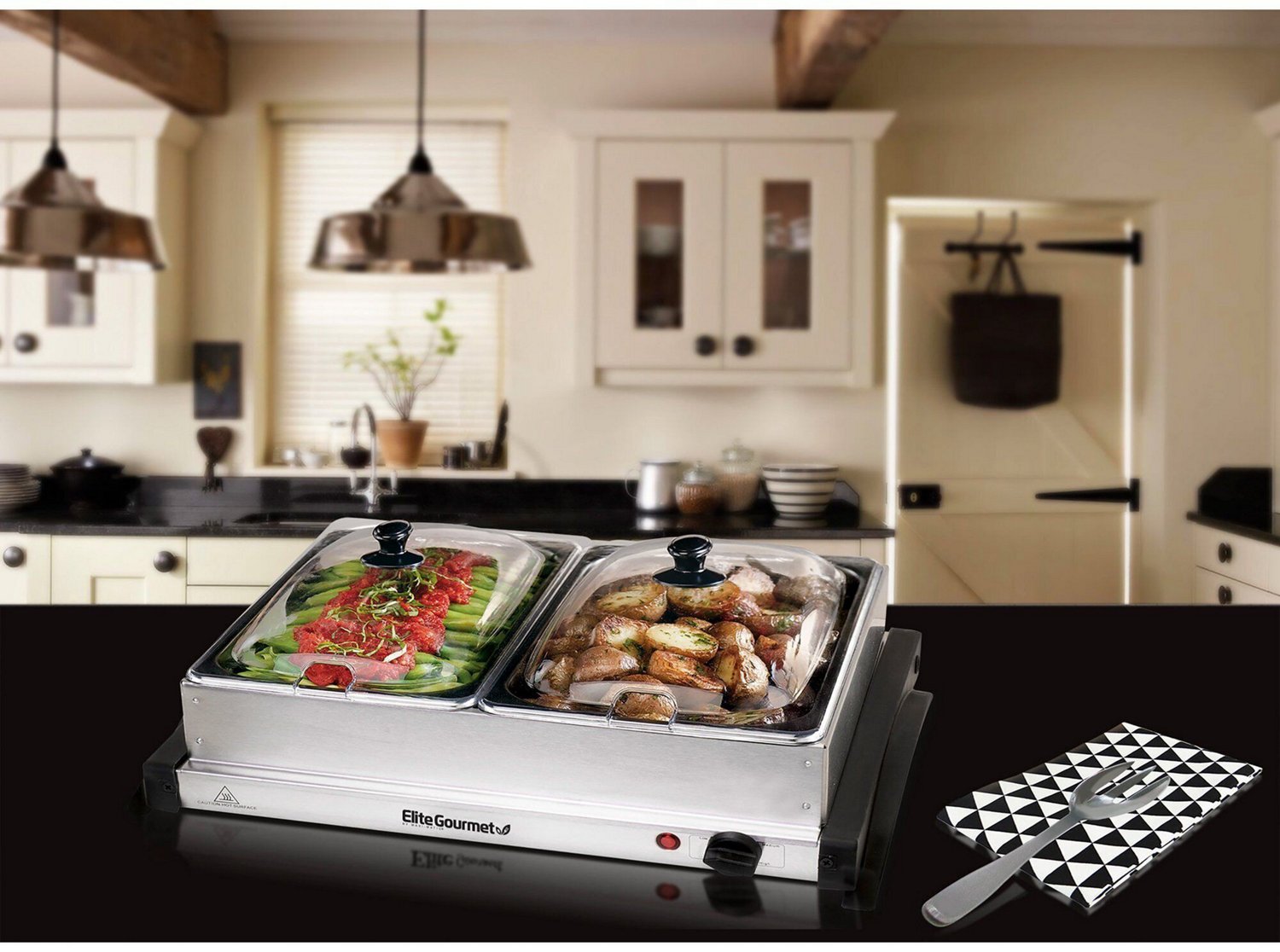 Best Buy: Elite Gourmet 3 Tray Electric Buffet Server Stainless