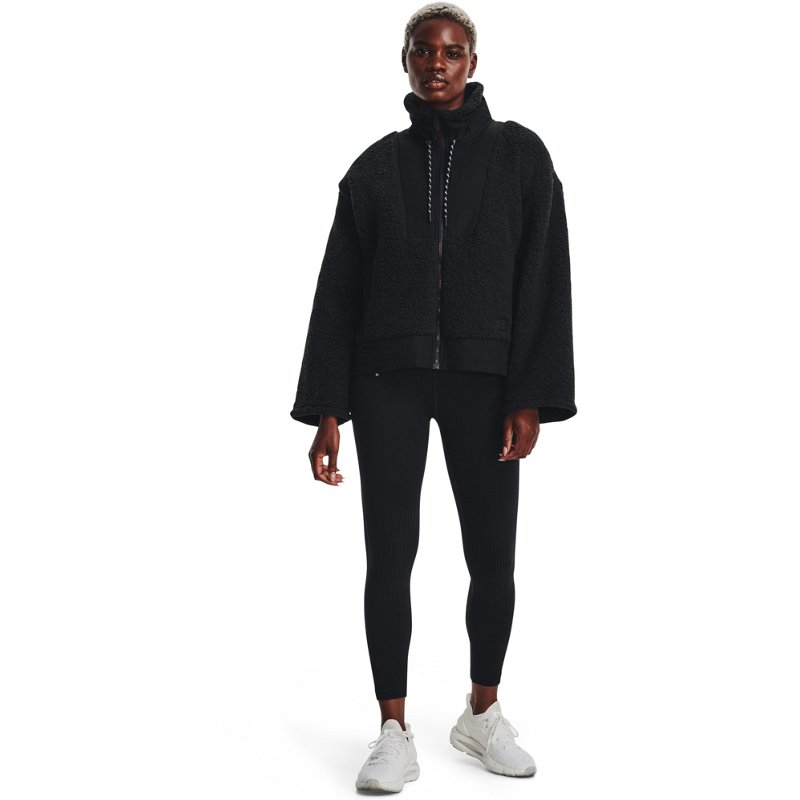 Under Armour Women’s UA Legacy Sherpa FZ Jacket Black, Small - Women's Athletic Jackets at Academy Sports product image