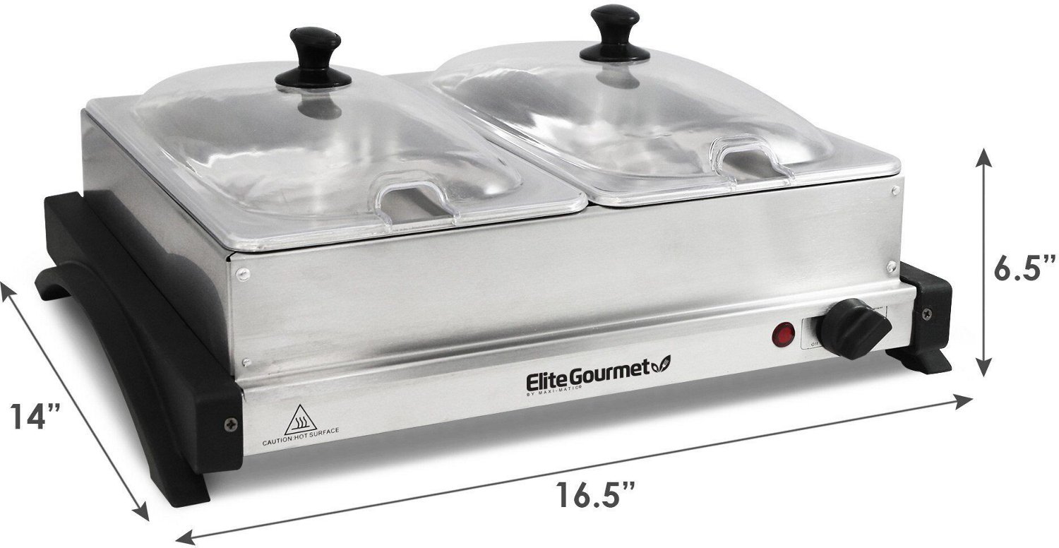 Buffet Server Food Warmer 300W Tray Hot Plate Pan Lids Stainless Steel  Kitchen 787269403093