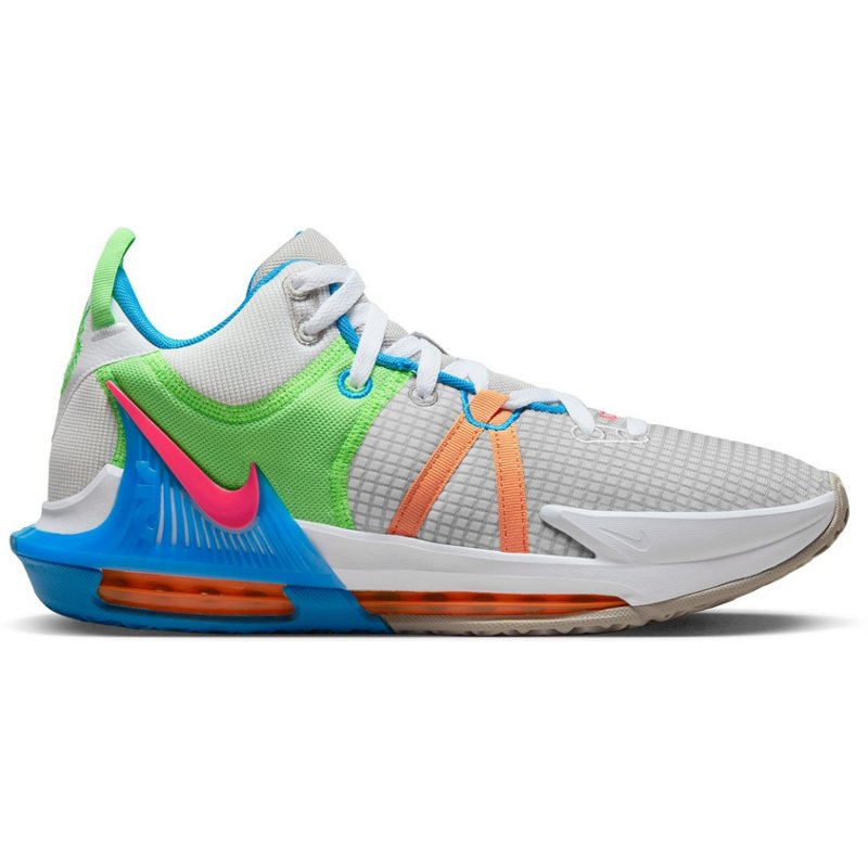 Nike LeBron Men's Witness 7 Basketball Shoes Grey/Pink, 09.5 / 11 - Men's Basketball at Academy Sports product image