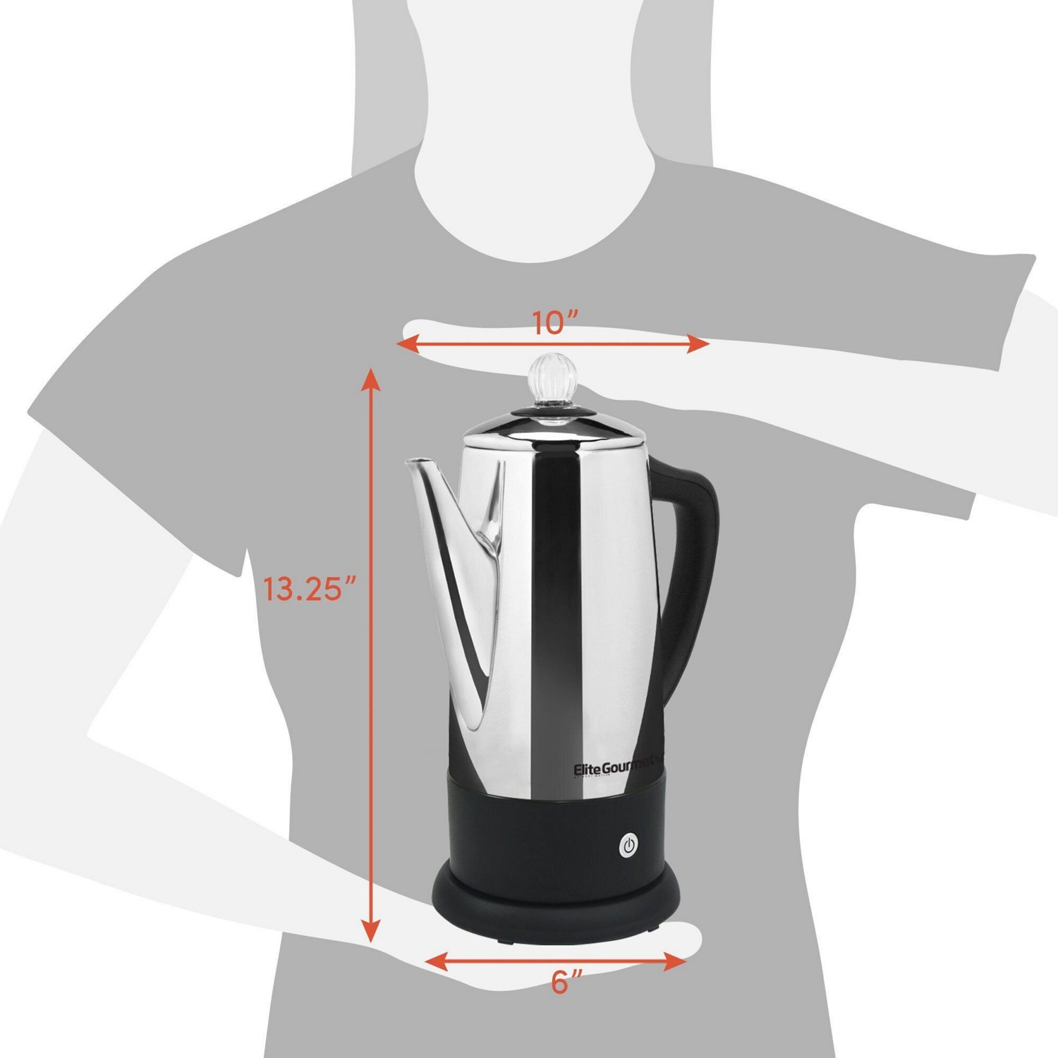Elite Gourmet 12 Cup Stainless Steel Electric Coffee Percolator                                                                  - view number 3