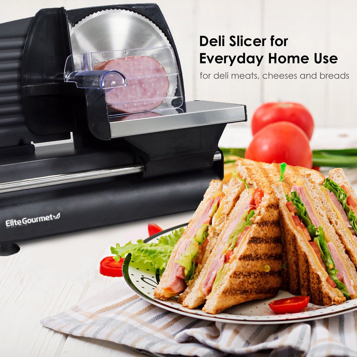Elite Gourmet 7.5 in Ultimate Precision Electric Deli Food Meat Slicer                                                           - view number 5