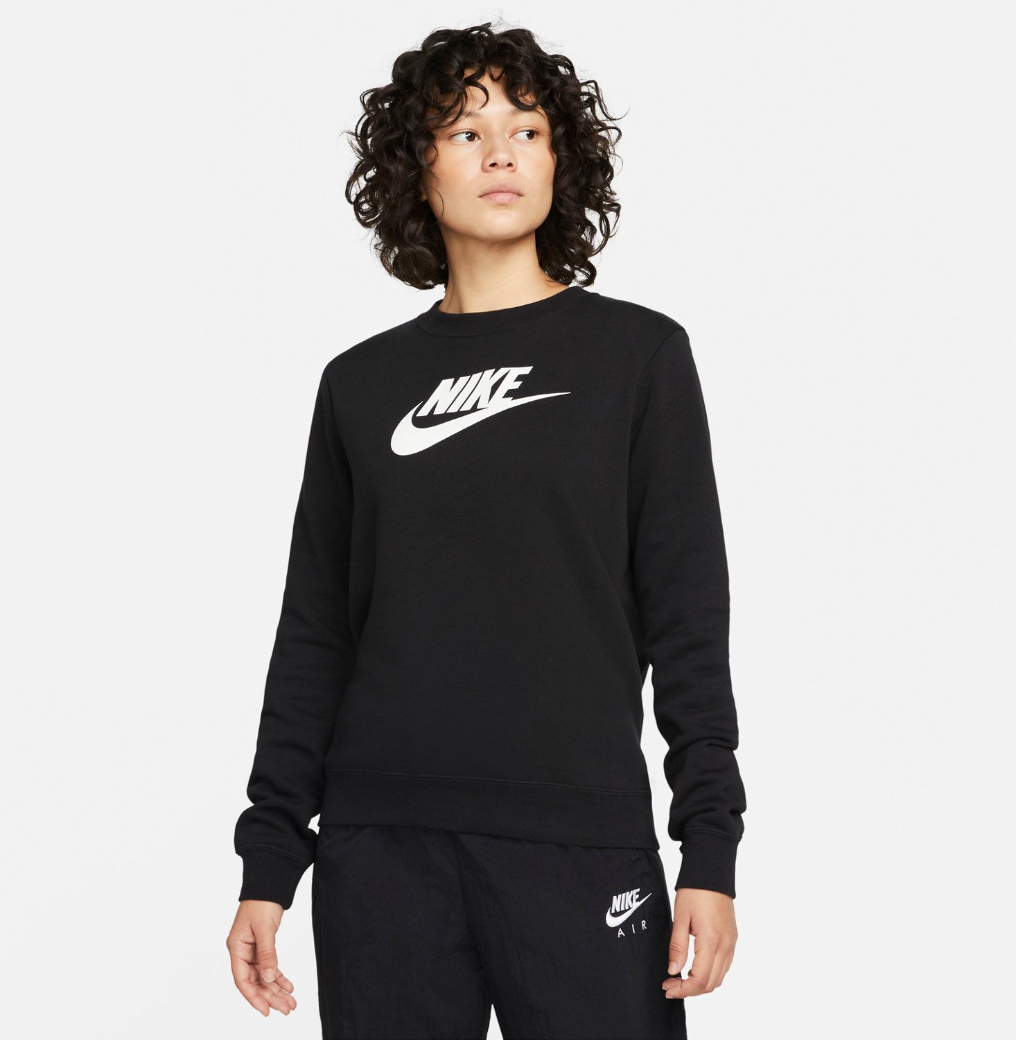 Nike Women's Club Fleece Graphic Long Sleeve Crew Neck Sweatshirt | Academy